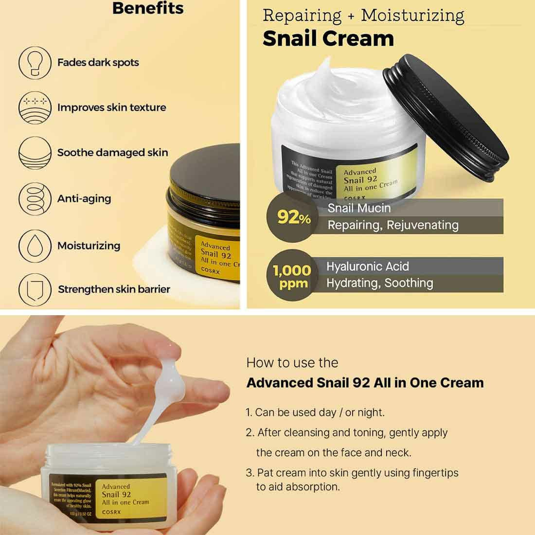 Cosrx Advanced Snail 92 All in one Cream 100gr