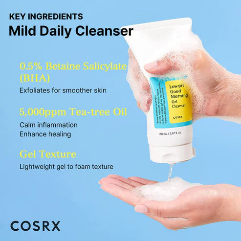 COSRX Low pH Good Morning Gel Cleanser Καθαριστικό Προσώπου, 150 ml
