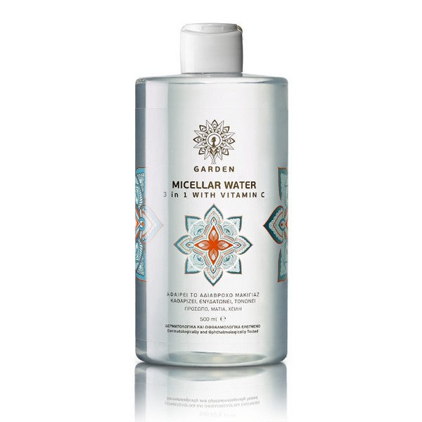 GARDEN Micellar Water 3in1 with Vitamin C Νερό Καθαρισμού με Βιταμίνη C για Πρόσωπο,Μάτια & Χείλη, 500ml