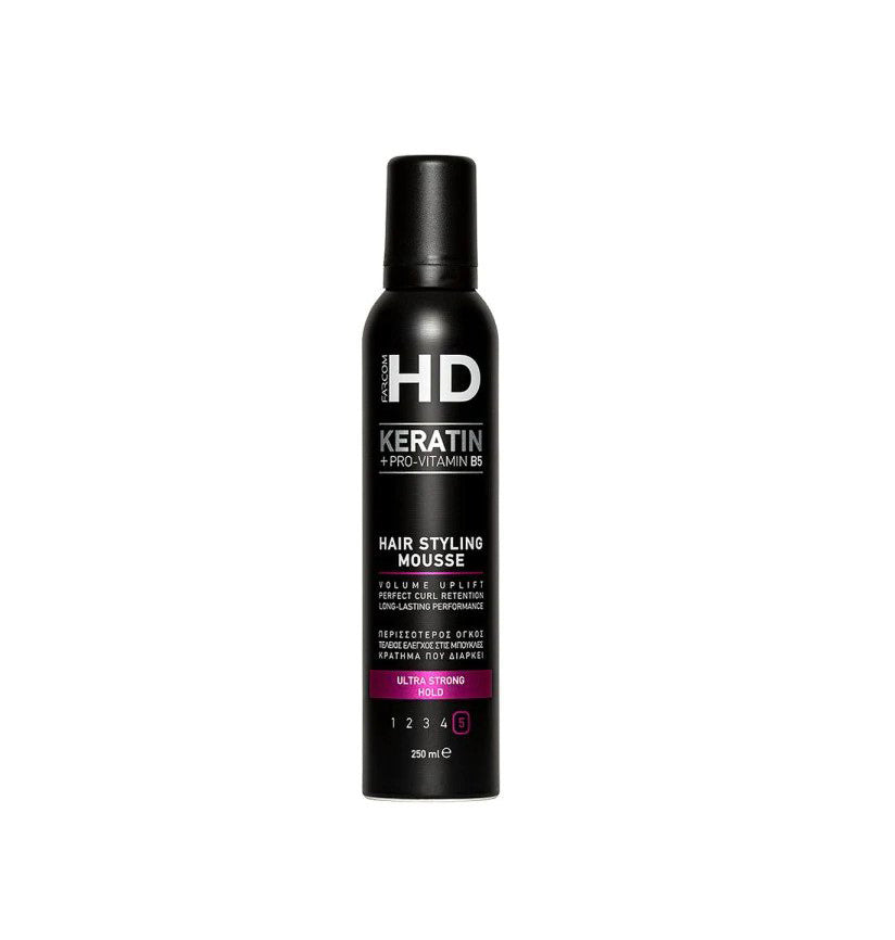 Farcom HD Keratin Hair Styling Mousse Ultra Strong Hold 250ml