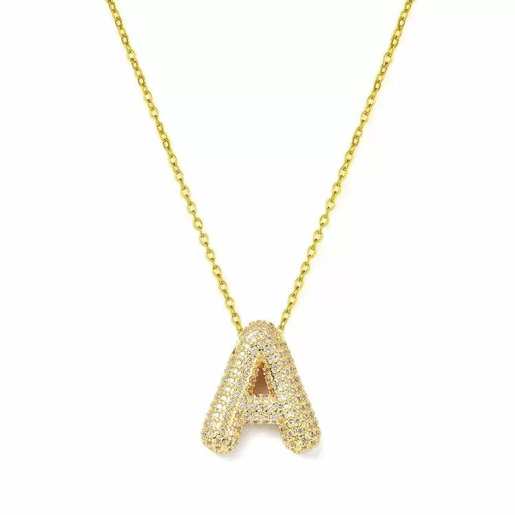 Κολιέ Από Ατσάλι Επιχρυσωμένο Με Ελληνικά Μονόγραμματα (ΑΛΦΑ)