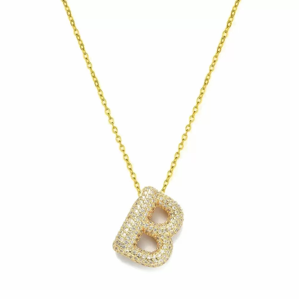 Κολιέ Από Ατσάλι Επιχρυσωμένο Με Ελληνικά Μονόγραμματα(ΒΗΤΑ)