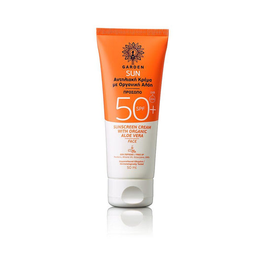 Sun Sunscreen Face Cream Organic Aloe Vera Spf50 50Ml